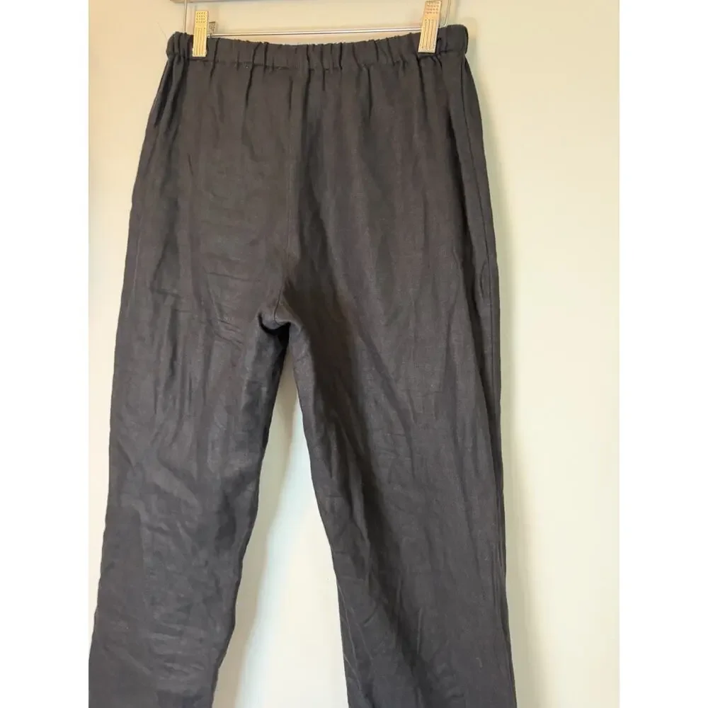 NEW Reformation Olina Black Linen Size Small Drawstring Lounge $188